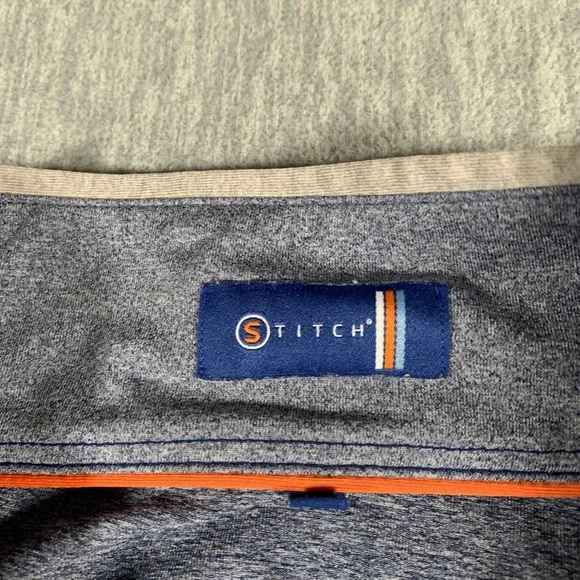 Stitch Sweater Mens XL Blue Heather Quarter Zip Golf Pullover Performance - Picture 5 of 12